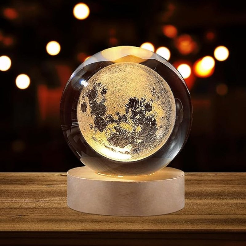 Galaxy Crystal Ball Lamp – 3D Moon Night Light