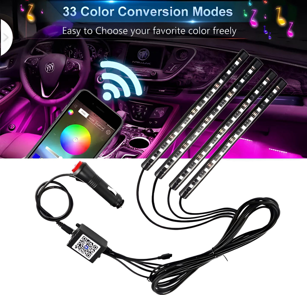 Car RGB LED Ambient Light Strip – Bluetooth