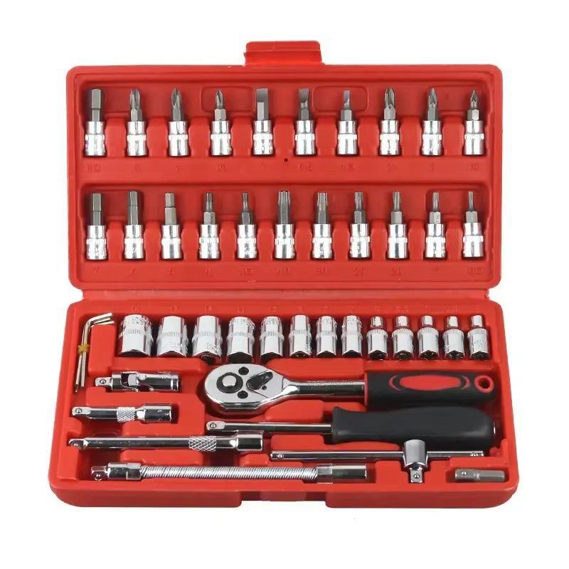46 Pcs Chrome Vanadium Tool Kit Set