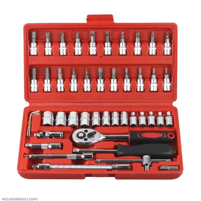 46 Pcs Chrome Vanadium Tool Kit Set