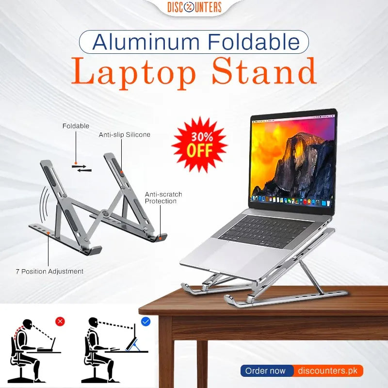 Folding Adjustable Aluminum Laptop Stand