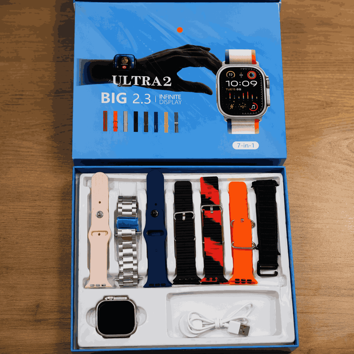 iMounra 2 BIG 2.01 Ultra Smartwatch 7 in 1 Strap Bundle