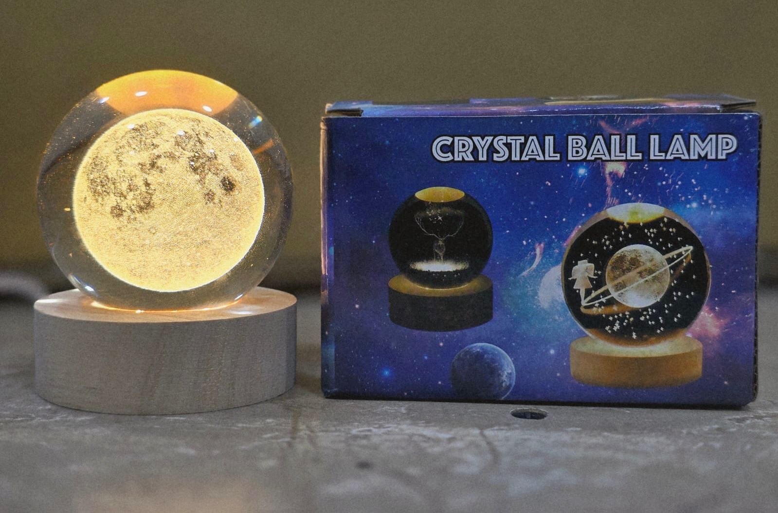 Galaxy Crystal Ball Lamp – 3D Moon Night Light
