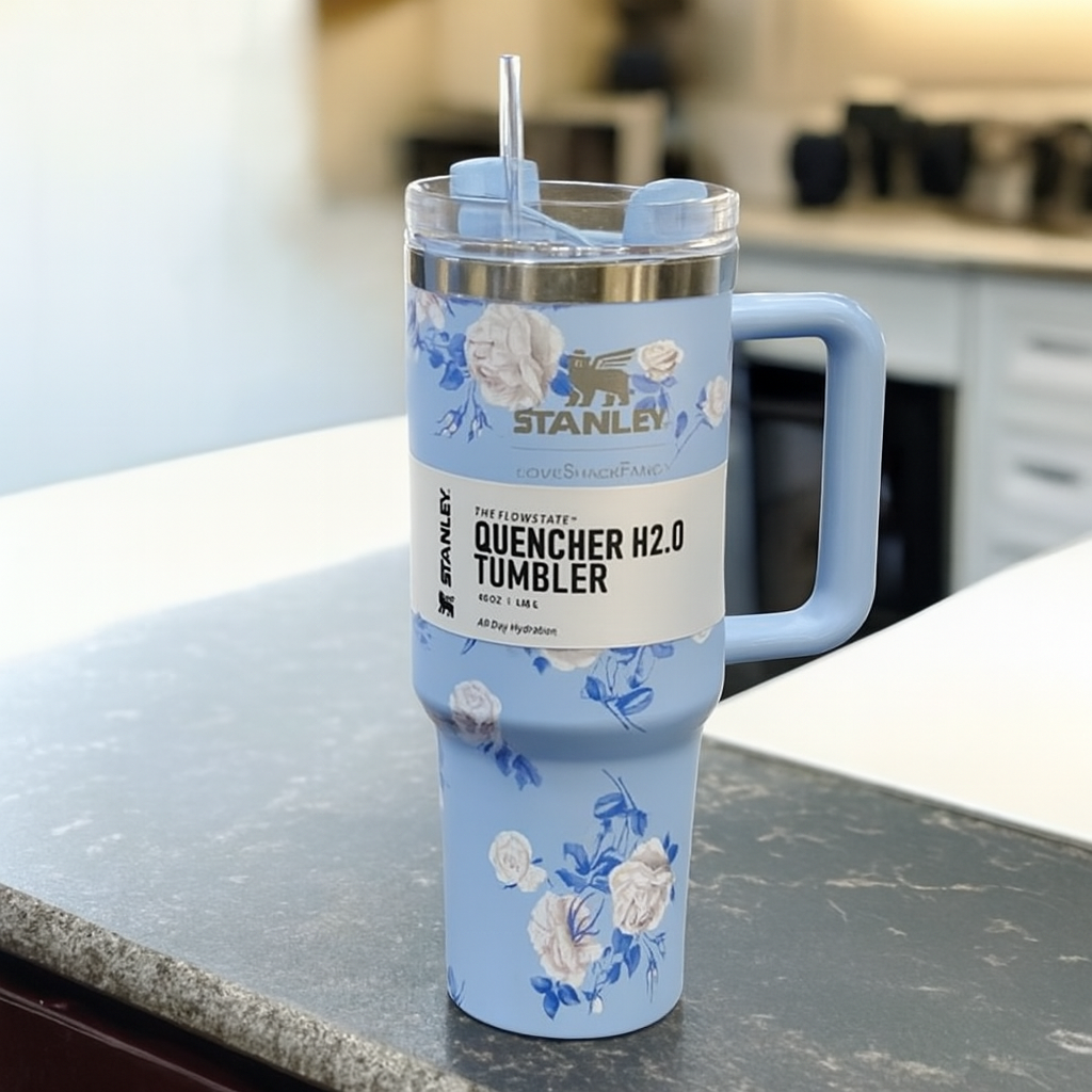 1200ml Insulated Steel Tumbler – Marble Finish