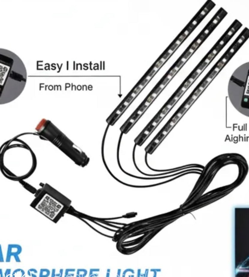 Car Atmosphere Light (12 LED Model) – Smart RGB Ambient Interior Lighting