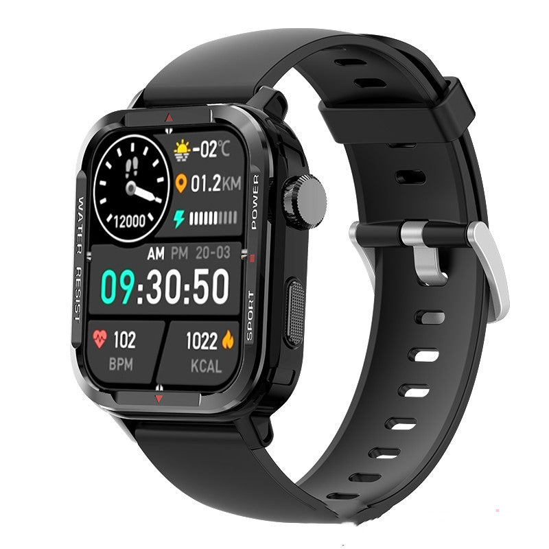 Bluetooth Sports Smartwatch with SpO2 & BP Monitor – Full-Touch HD Fitness Watch