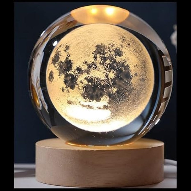 Galaxy Crystal Ball Lamp – 3D Moon Night Light